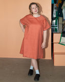 TAILLE UNIQUE robe de lin avec col bavette
