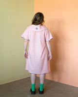 TAILLE UNIQUE robe rose avec col bavette