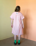 TAILLE UNIQUE robe rose avec col bavette