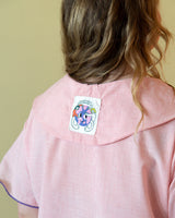 TAILLE UNIQUE robe rose avec col bavette