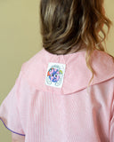 TAILLE UNIQUE robe rose avec col bavette