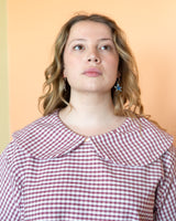 TAILLE UNIQUE robe carroté avec col bavette