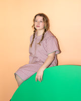 TAILLE UNIQUE robe carroté avec col bavette
