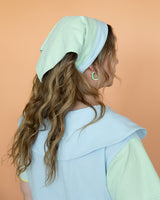 foulard bleu et vert (grand)