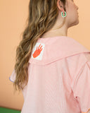 M/L chemise rose avec col bavette